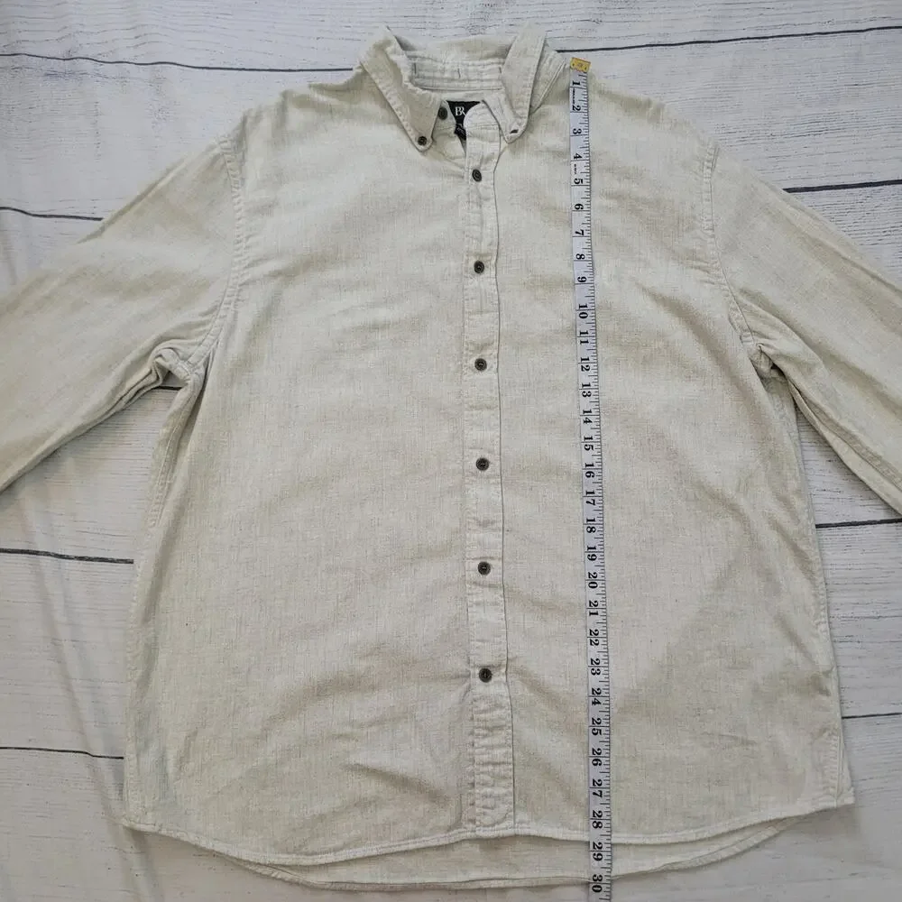 Banana Republic Size XL Tall Stone Beige Cotton Long Sleeve Button Up‎